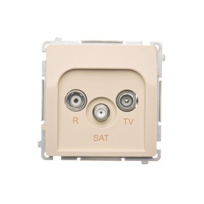 Simon Basic Gniazdo antenowe R-TV-SAT końcowe  beż   *Może być użyte jako gniazdo zakończeniowe do gniazd przelotowych R-TV-SAT BMZAR-SAT1.3/1.01/12 (BMZAR-SAT1.3/1.01/12)