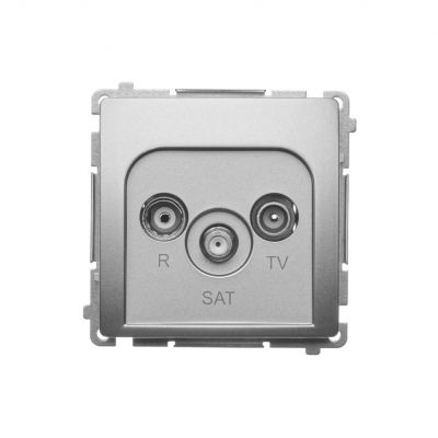 Simon Basic Gniazdo antenowe R-TV-SAT przelotowe  1x wejście: 5 MHz–24 GHz satynowy BMZAR-SAT10/P.01/29 (BMZAR-SAT10/P.01/29)