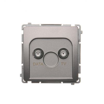 Simon Basic Gniazdo antenowe TV-DATA  1x wejście: 5–1000 MHz stal inox BMAD1.01/21 (BMAD1.01/21)