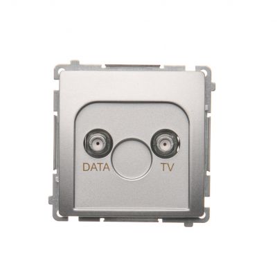 Simon Basic Gniazdo antenowe TV-DATA  1x wejście: 5–1000 MHz srebrny mat BMAD1.01/43 (BMAD1.01/43)