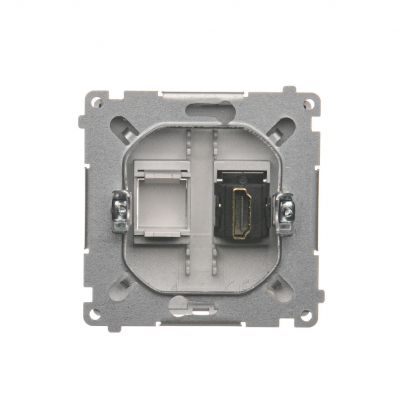 Simon Basic Gniazdo HDMI pojedyncze  srebrny mat BMGHDMI.01/43 (BMGHDMI.01/43)