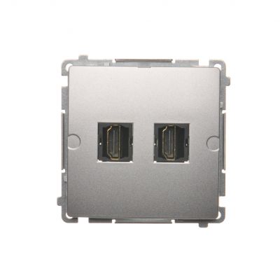 Simon Basic Gniazdo HDMI podwójne srebrny mat BMGHDMI2.01/43 KONTAKT (BMGHDMI2.01/43)