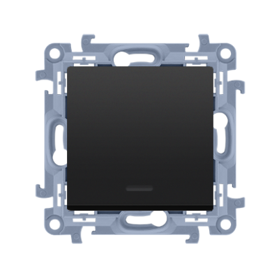 Simon 10 łącznik pojedynczy jednobiegunowy z podświetleniem LED zaciski śrubowe czarny CW1L.01/49 KONTAKT (CW1L.01/49)