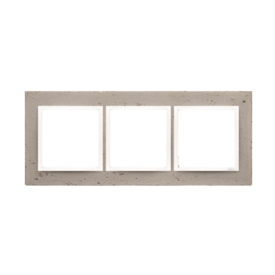 Simon 54 Nature Ramka 3-krotna Nature-Beton AL BETONE IP20/IP44* (*IP44-należy zastosować zestaw uszczelek DUN3) DRN3/91 KONTAKT (DRN3/91)