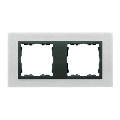 Simon 82 Nature Ramka 2-krotna Nature-metal Inox mat / pierścień grafit 82827-31 KONTAKT (82827-31)