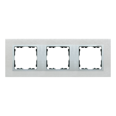 Simon 82 Nature Ramka 3-krotna Nature-metal Inox mat / pierścień aluminium mat 82937-34 KONTAKT (82937-34)