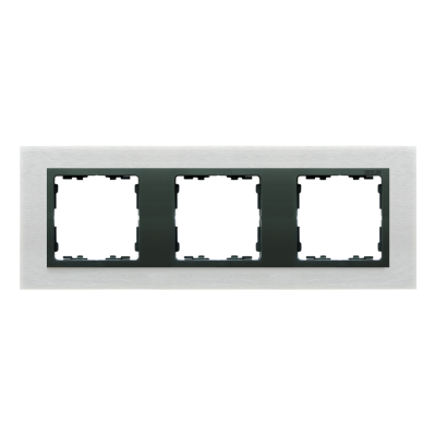 Simon 82 Nature Ramka 3-krotna Nature-metal Inox mat / pierścień grafit 82837-31 KONTAKT (82837-31)