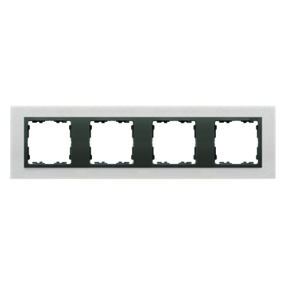 Simon 82 Nature Ramka 4-krotna Nature-metal Inox mat / pierścień grafit 82847-31 KONTAKT (82847-31)