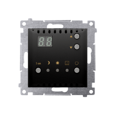 Simon 54 Regulator temperatury z wyświetlaczem z czujnikiem wewnętrznym 16(2) A 230V czarny DTRNW.01/49 KONTAKT (DTRNW.01/49)