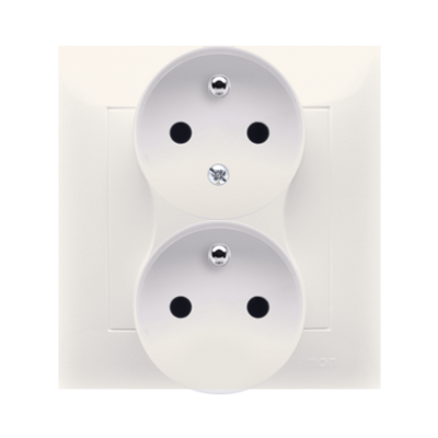 Simon 54 Gniazdo wtyczkowe z uziemieniem podwójne z funkcją niezmienności faz16A 250V zaciski śrubowe. Kompletne - nie do ramek kremowy DGZ2T/41 KONTAKT (DGZ2T/41)