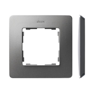 Simon 82 Detail Ramka 1-krotna Detail ORIGINAL-air ALUMINIUM / podstawa Czarna 8200610-293 KONTAKT (8200610-293)