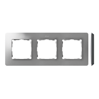 Simon 82 Detail Ramka 3-krotna Detail ORIGINAL-air ALUMINIUM / podstawa Czarna 8200630-293 KONTAKT (8200630-293)