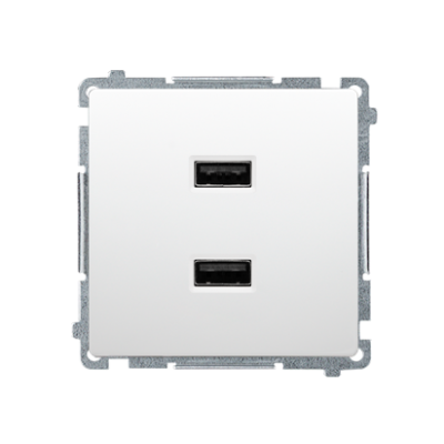 Simon Basic Ładowarka 2 x USB 2.1 A 5V DC 230V biały BMC2USB.01/11 KONTAKT (BMC2USB.01/11)