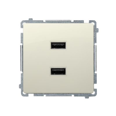 Simon Basic Ładowarka 2 x USB 2.1 A 5V DC 230V beż BMC2USB.01/12 KONTAKT (BMC2USB.01/12)