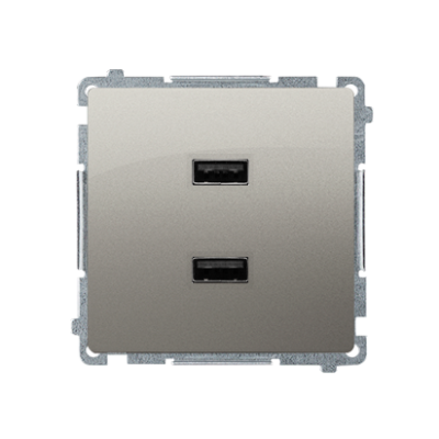 Simon Basic Ładowarka 2 x USB 2.1 A 5V DC 230V satynowy BMC2USB.01/29 KONTAKT (BMC2USB.01/29)