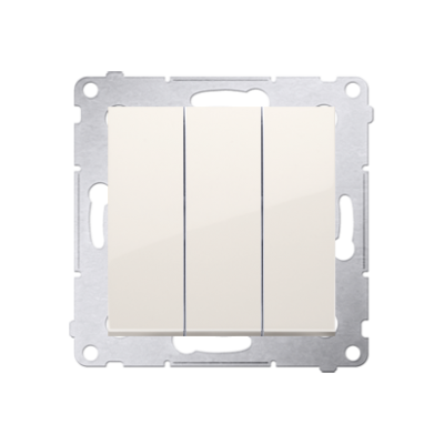 Simon 54 Przycisk potrójny z podświetleniem LED 10A 250V szybkozłączka kremowy DP31L.01/41 KONTAKT (DP31L.01/41)