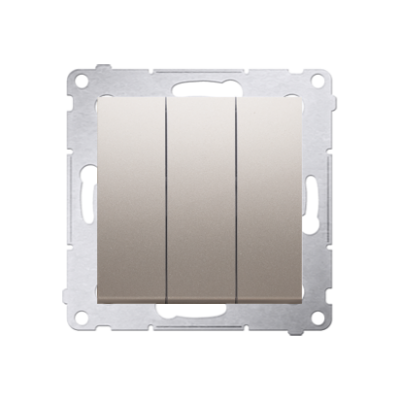 Simon 54 Przycisk potrójny z podświetleniem LED 10A 250V szybkozłączka złoty mat DP31L.01/44 KONTAKT (DP31L.01/44)