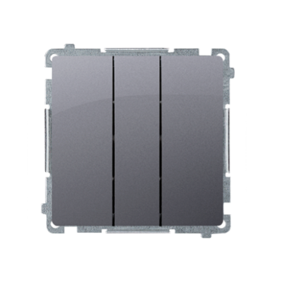 Simon Basic Łącznik potrójny z podświetleniem LED 10A 250V szybkozłączka srebrny mat BMW31L.01/43 KONTAKT (BMW31L.01/43)