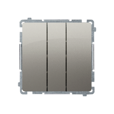 Simon Basic Przycisk potrójny z podświetleniem LED 10A 250V szybkozłączka satynowy BMP31L.01/29 KONTAKT (BMP31L.01/29)