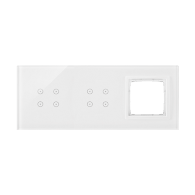 Simon 54 Touch Panel dotykowy S54 Touch 3 moduły 4 pola dotykowe + 4 pola dotykowe + 1 otwór na osprzęt S54 biała perła DSTR3440/70 KONTAKT (DSTR3440/70)