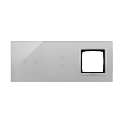 Simon 54 Touch Panel dotykowy S54 Touch 3 moduły 2 pola dotykowe poziome + 2 pola dotykowe pionowe + 1 otwór na osprzęt S54 srebrna mgła DSTR3230/71 KONTAKT (DSTR3230/71)