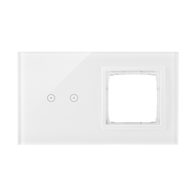 Simon 54 Touch Panel dotykowy S54 Touch 2 moduły 2 pola dotykowe poziome + 1 otwór na osprzęt S54 biała perła DSTR220/70 KONTAKT (DSTR220/70)