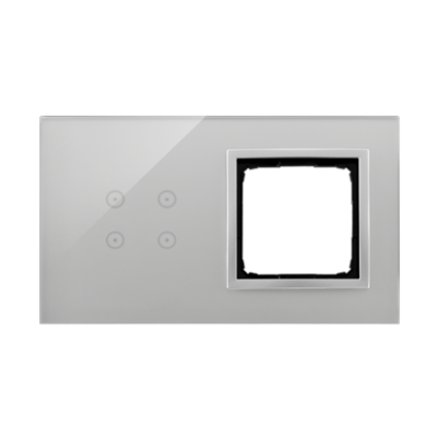 Simon 54 Touch Panel dotykowy S54 Touch 2 moduły 4 pola dotykowe + 1 otwór na osprzęt S54 srebrna mgła DSTR240/71 KONTAKT (DSTR240/71)