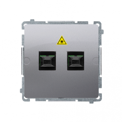 Simon Basic Gniazdo światłowodowe / optyczne podwójne SC/APC stal inox BMGS2.01/21 KONTAKT (BMGS2.01/21)