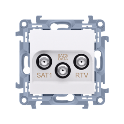 Simon 10 Gniazdo antenowe satelitarne podwójne SAT-SAT-RTV 1x wejście: 5 MHz-24 GHz biały CASK2F.01/11 KONTAKT (CASK2F.01/11)
