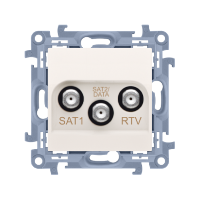 Simon 10 Gniazdo antenowe satelitarne podwójne SAT-SAT-RTV 1x wejście: 5 MHz-24 GHz krem CASK2F.01/41 KONTAKT (CASK2F.01/41)