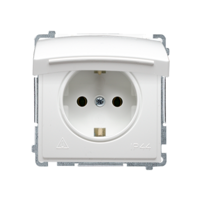 Simon Basic Gniazdo wtyczkowe Schuko do wersji IP44 z przesłonami 16A 250Vzaciski śrubowe biały BMGSZ1BZ.01/11 BMGSz1Bz.01/11 KONTAKT (BMGSz1Bz.01/11)