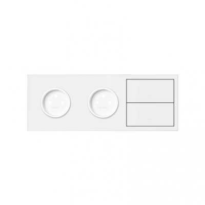 Simon 100 Panel 3-krotny: 2 gniazda + 2 klawisze biały mat 10020322-230 KONTAKT (10020322-230)