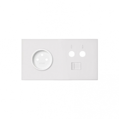 Simon 100 Panel 2-krotny: 1 gniazdo + 1 TV + 1 RJ45 biały mat 10020226-230 KONTAKT (10020226-230)