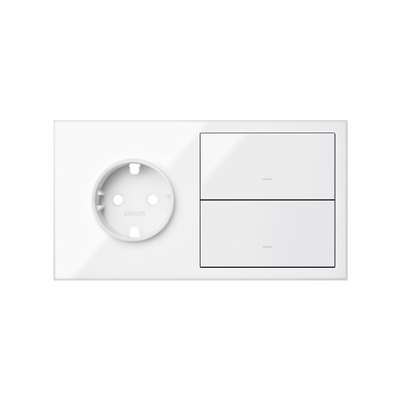 Simon 100 Panel 2-krotny: gniazdo + 2 klawisze biały 10020204-130 KONTAKT (10020204-130)