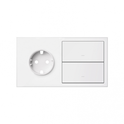 Simon 100 Panel 2-krotny: gniazdo + 2 klawisze biały mat 10020204-230 KONTAKT (10020204-230)