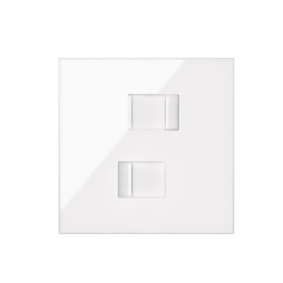Simon 100 Panel 1-krotny: 2 gniazda RJ45 biały 10020111-130 KONTAKT (10020111-130)