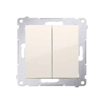 Simon 54 Łącznik schodowy podwójny z podświetleniem bez piktogramu 10A 250V zaciski śrubowe kremowy DW6/2L.01/X/41 KONTAKT (DW6/2L.01/X/41)