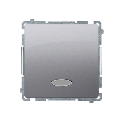Simon Basic Łącznik schodowy z podświetleniem LED bez piktogramu 10A 250V szybkozłączka srebrny mat BMW6L.01/X/43 KONTAKT (BMW6L.01/X/43)