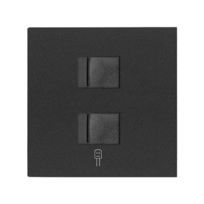 Simon 100 Pokrywa do gniazda komputerowego 2x (mechanizm) czarny mat 10000006-238 KONTAKT (10000006-238)