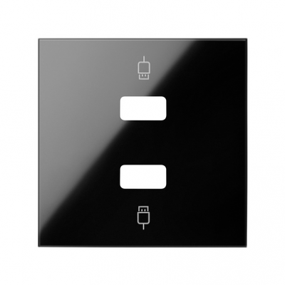 Simon 100 Pokrywa do gniazda USB podwójnego czarny 10001090-138 KONTAKT (10001090-138)