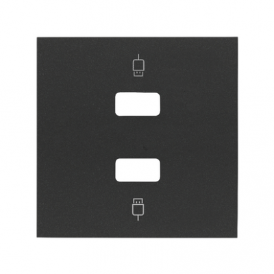 Simon 100 Pokrywa do gniazda USB podwójnego czarny mat 10001090-238 KONTAKT (10001090-238)