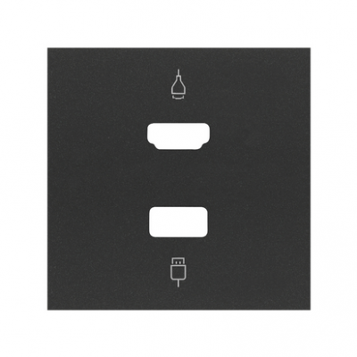 Simon 100 Pokrywa do gniazda HDMI+ USB czarny mat 10001095-238 KONTAKT (10001095-238)