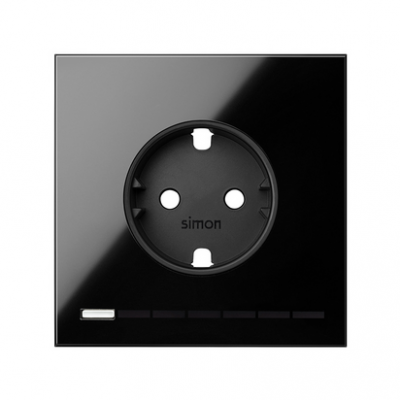 Simon 100 Panel 1-krotny: iO gniazdo z uziemieniem schuko czarny 10021108-138 KONTAKT (10021108-138)