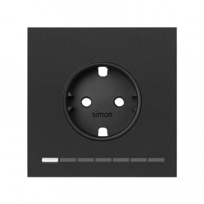 Simon 100 Panel 1-krotny: iO gniazdo z uziemieniem schuko czarny mat 10021108-238 KONTAKT (10021108-238)