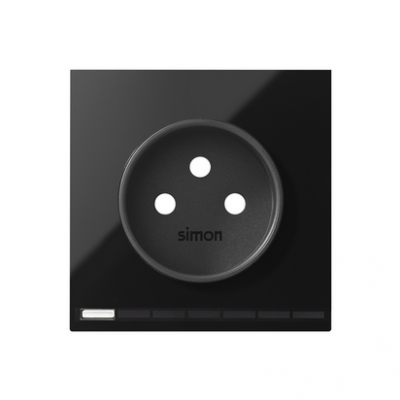 Simon 100 Panel 1-krotny: iO gniazdo z uziemieniem czarny 10020126-138 KONTAKT (10020126-138)