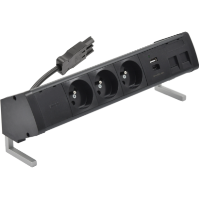 SIMON 480 TS48-410E30BK0-44 Biurkowy zestaw gniazd 3 gn. typ E + ładow. USB A+C i płytka dla 2 złącz 48410E30BK00000-44 KONTAKT (48410E30BK00000-44)