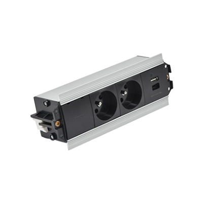 SIMON 480 TS48-530E20B00-40 Indesk 2 gn. typ E + ładowarka USB typ A+C; złącze 10 cm przewód; alumin 48530E20B000000-40 KONTAKT (48530E20B000000-40)