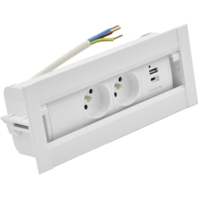 SIMON 480 TS48-610E20B00-33 Spinner 2 gn. typ E + ładowarka USB typ A+C; złącze w układzie Wieland; 48610E20B000000-33 KONTAKT (48610E20B000000-33)