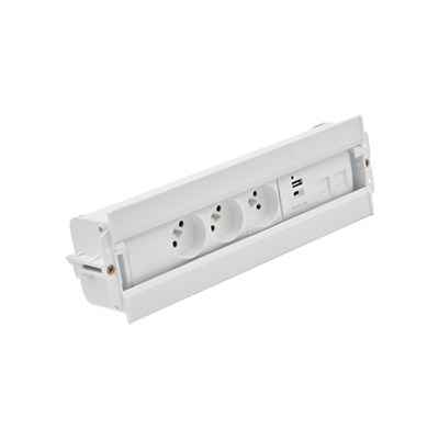 SIMON 480 TS48-610E30BK0-33 Spinner 3 gn. typ E + ładow. USB A+C i płytka dla 2 złączy RJ45 keystone 48610E30BK00000-33 KONTAKT (48610E30BK00000-33)