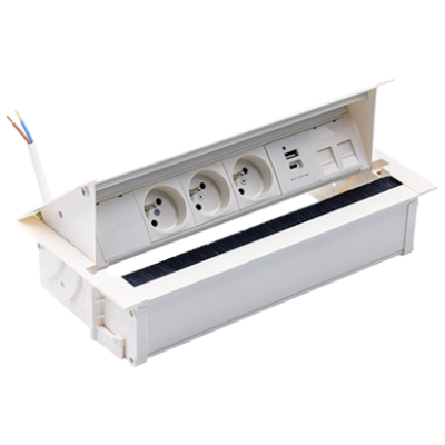 SIMON 480 TS48-730E30BK0-33 Cover 3 gn. typ E + ładow. USB A+C i płytka dla 2 złączy RJ45 keystone; 48730E30BK00000-33 KONTAKT (48730E30BK00000-33)